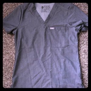 XS Figs Catarina graphite scrub top